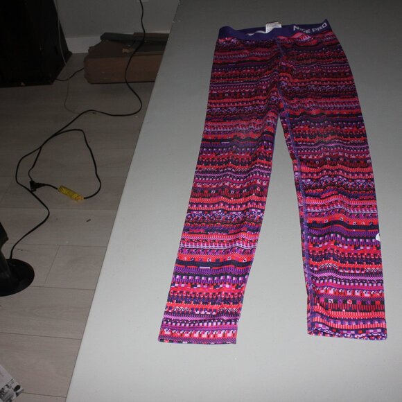 Multi Color Nike Pro Leggings Size Medium - Picture 1 of 6